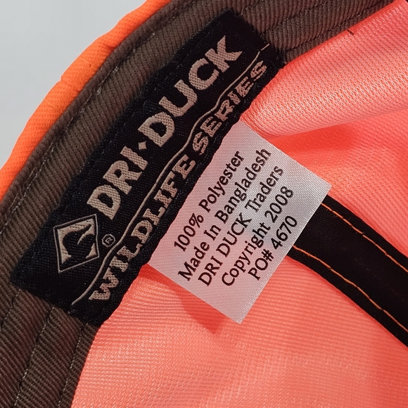 Dri-Duck Adjustable Wildlife Series Hunters Orange Embroidered Deer Design Cap - Picture 7 of 7